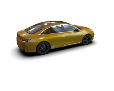 Üç boyutlu illüstrasyon. Modern araba beyaz arkaplanda izole edildi. 