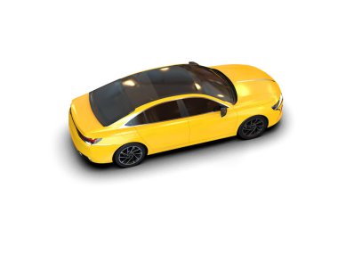 Üç boyutlu illüstrasyon. Modern araba beyaz arkaplanda izole edildi. 