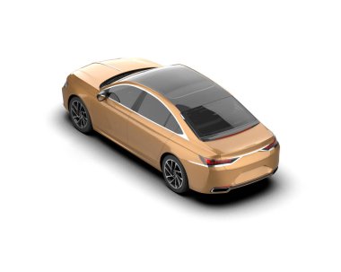 Modern araba beyaz arka planda izole edilmiş. 3d illüstrasyon. 