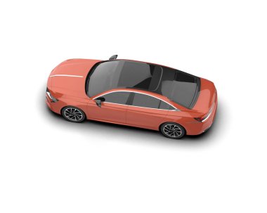 Modern araba beyaz arka planda izole edilmiş. 3d illüstrasyon. 