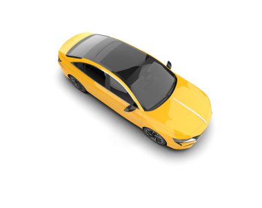 Modern araba beyaz arka planda izole edilmiş. 3d illüstrasyon. 