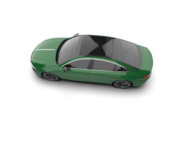 Modern araba beyaz arka planda izole edilmiş. 3d illüstrasyon. 