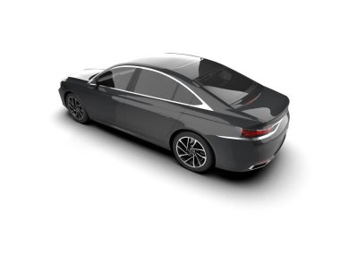 Modern araba beyaz arka planda izole edilmiş. 3d illüstrasyon. 