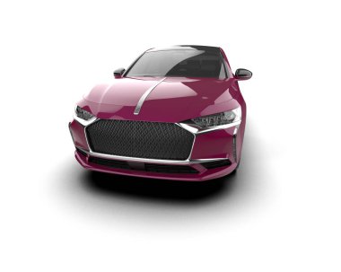 Modern araba beyaz arka planda izole edilmiş. 3d illüstrasyon. 