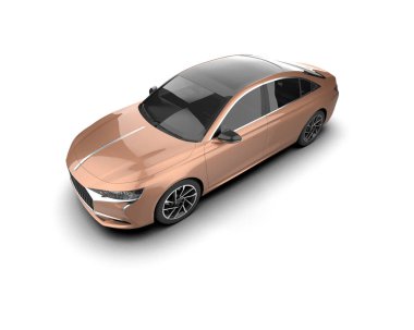 Modern araba beyaz arka planda izole edilmiş. 3d illüstrasyon. 