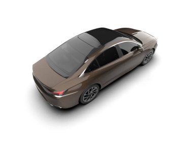 Modern araba beyaz arka planda izole edilmiş. 3d illüstrasyon. 