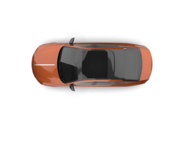 Modern araba beyaz arka planda izole edilmiş. 3d illüstrasyon. 