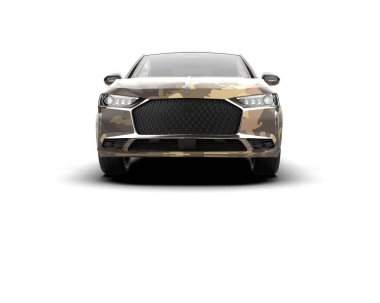 Modern araba beyaz arka planda izole edilmiş. 3d illüstrasyon. 