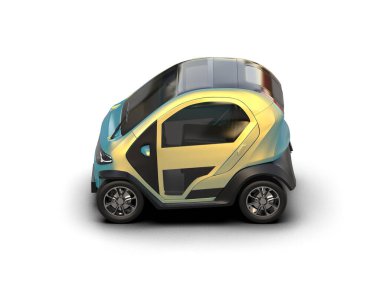 Modern araba beyaz arka planda izole edilmiş. 3d illüstrasyon. 