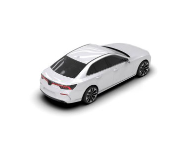 Üç boyutlu illüstrasyon. Modern araba beyaz arkaplanda izole edildi. 