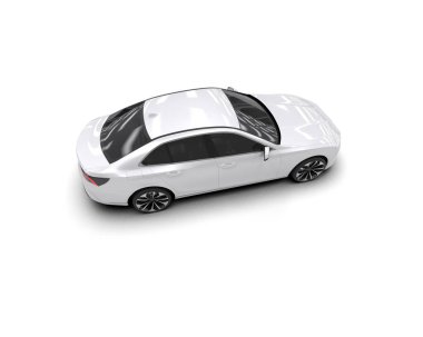 Üç boyutlu illüstrasyon. Modern araba beyaz arkaplanda izole edildi. 