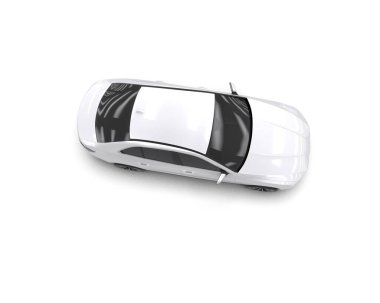 Üç boyutlu illüstrasyon. Modern araba beyaz arkaplanda izole edildi. 