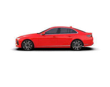 Üç boyutlu illüstrasyon. Modern araba beyaz arkaplanda izole edildi. 