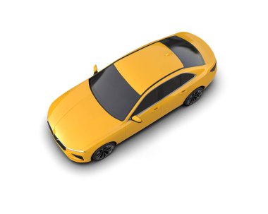 Üç boyutlu illüstrasyon. Modern araba beyaz arkaplanda izole edildi. 