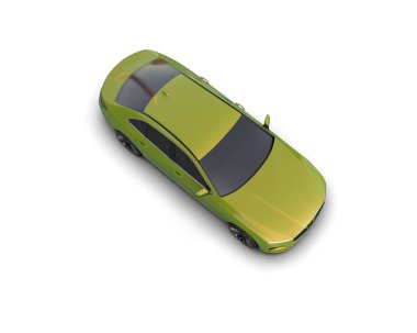 Üç boyutlu illüstrasyon. Modern araba beyaz arkaplanda izole edildi. 