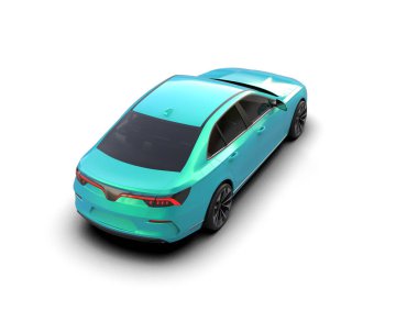 Üç boyutlu illüstrasyon. Modern araba beyaz arkaplanda izole edildi. 