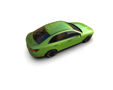 Üç boyutlu illüstrasyon. Modern araba beyaz arkaplanda izole edildi. 