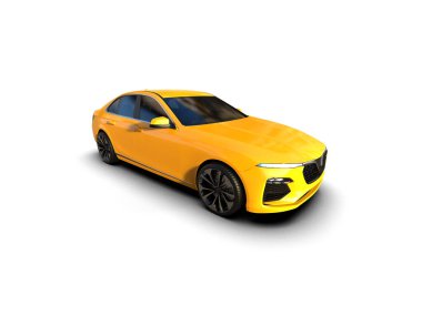 Üç boyutlu illüstrasyon. Modern araba beyaz arkaplanda izole edildi. 