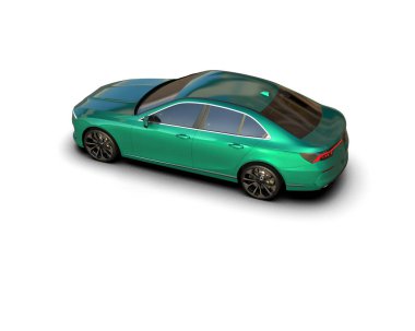 Üç boyutlu illüstrasyon. Modern araba beyaz arkaplanda izole edildi. 