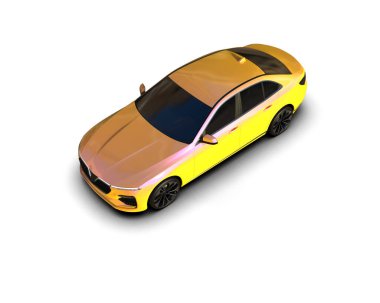 Üç boyutlu illüstrasyon. Modern araba beyaz arkaplanda izole edildi. 