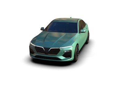 Üç boyutlu illüstrasyon. Modern araba beyaz arkaplanda izole edildi. 