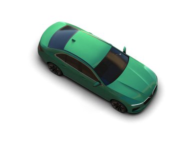 Üç boyutlu illüstrasyon. Modern araba beyaz arkaplanda izole edildi. 