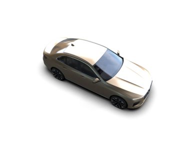 Üç boyutlu illüstrasyon. Modern araba beyaz arkaplanda izole edildi. 