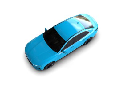 Üç boyutlu illüstrasyon. Modern araba beyaz arkaplanda izole edildi. 