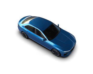 Üç boyutlu illüstrasyon. Modern araba beyaz arkaplanda izole edildi. 