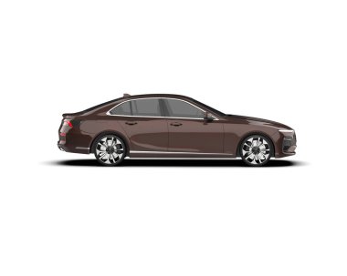 Üç boyutlu illüstrasyon. Modern araba beyaz arkaplanda izole edildi. 