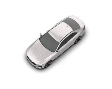 Üç boyutlu illüstrasyon. Modern araba beyaz arkaplanda izole edildi. 