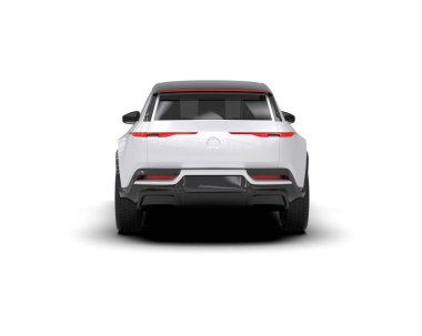 Üç boyutlu illüstrasyon. Modern araba beyaz arkaplanda izole edildi. 