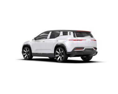 Üç boyutlu illüstrasyon. Modern araba beyaz arkaplanda izole edildi. 