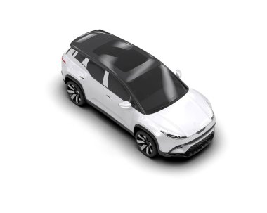 Üç boyutlu illüstrasyon. Modern araba beyaz arkaplanda izole edildi. 