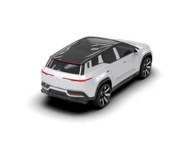 Üç boyutlu illüstrasyon. Modern araba beyaz arkaplanda izole edildi. 