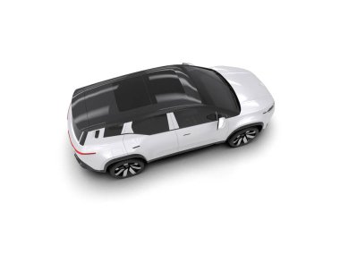 Üç boyutlu illüstrasyon. Modern araba beyaz arkaplanda izole edildi. 