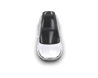 Üç boyutlu illüstrasyon. Modern araba beyaz arkaplanda izole edildi. 