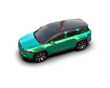 Üç boyutlu illüstrasyon. Modern araba beyaz arkaplanda izole edildi. 