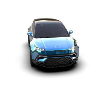 Üç boyutlu illüstrasyon. Modern araba beyaz arkaplanda izole edildi. 