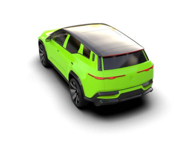 Üç boyutlu illüstrasyon. Modern araba beyaz arkaplanda izole edildi. 