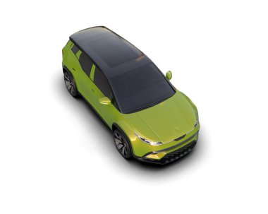 Üç boyutlu illüstrasyon. Modern araba beyaz arkaplanda izole edildi. 