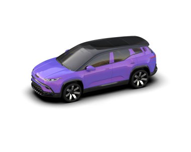 Üç boyutlu illüstrasyon. Modern araba beyaz arkaplanda izole edildi. 