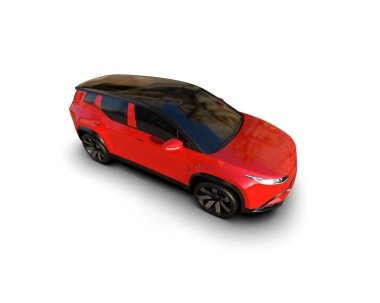 Üç boyutlu illüstrasyon. Modern araba beyaz arkaplanda izole edildi. 