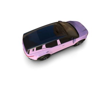 Üç boyutlu illüstrasyon. Modern araba beyaz arkaplanda izole edildi. 