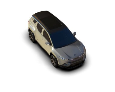 Üç boyutlu illüstrasyon. Modern araba beyaz arkaplanda izole edildi. 