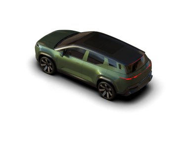 Üç boyutlu illüstrasyon. Modern araba beyaz arkaplanda izole edildi. 