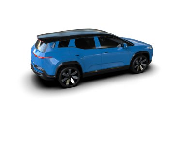 Üç boyutlu illüstrasyon. Modern araba beyaz arkaplanda izole edildi. 