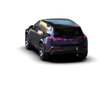 Modern araba beyaz arka planda izole edilmiş. 3d illüstrasyon. 