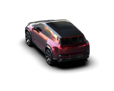 Modern araba beyaz arka planda izole edilmiş. 3d illüstrasyon. 