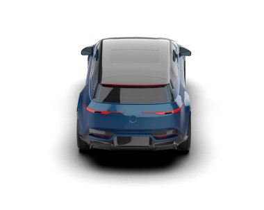 Modern araba beyaz arka planda izole edilmiş. 3d illüstrasyon. 